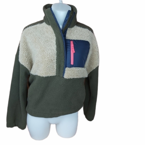 Columbia Tops - Columbia teddy fleece sweater 1/4 zip oversized